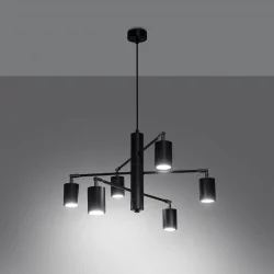 Oswietlenie-sufitowe - czarny żyrandol lemmi 6xgu10 sl.1207 sollux lighting 