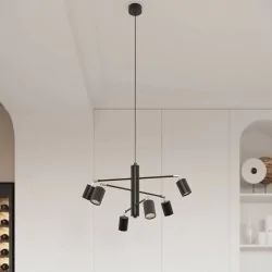 Oswietlenie-sufitowe - czarny żyrandol lemmi 6xgu10 sl.1207 sollux lighting 