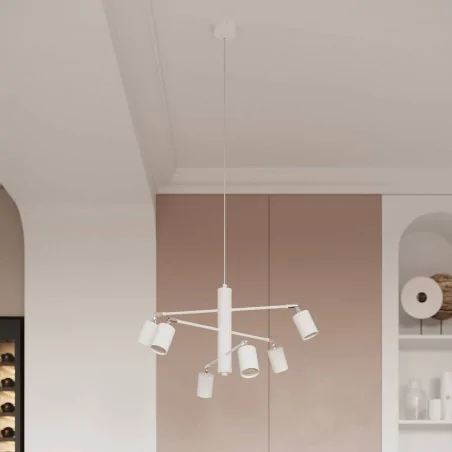 Oswietlenie-sufitowe - biały żyrandol lemmi 6xgu10 sl.1206 sollux lighting 