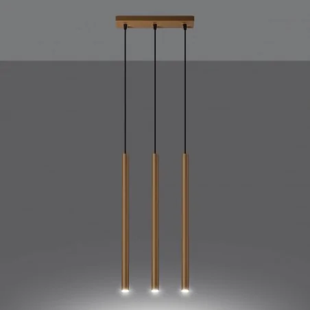 Oswietlenie-sufitowe - złota lampa wisząca pastelo 3xg9 sl.1171 sollux lighting 