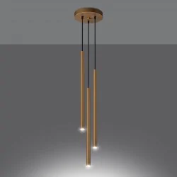 Oswietlenie-sufitowe - złota lampa wisząca pastelo 3xg9 sl.1172 sollux lighting 