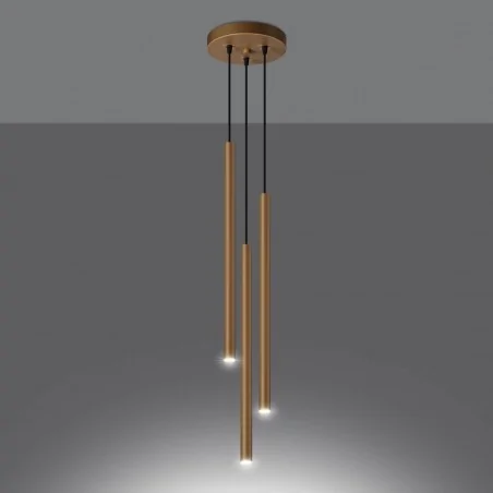 Oswietlenie-sufitowe - złota lampa wisząca pastelo 3xg9 sl.1172 sollux lighting 