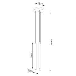 Oswietlenie-sufitowe - złota lampa wisząca pastelo 3xg9 sl.1172 sollux lighting 