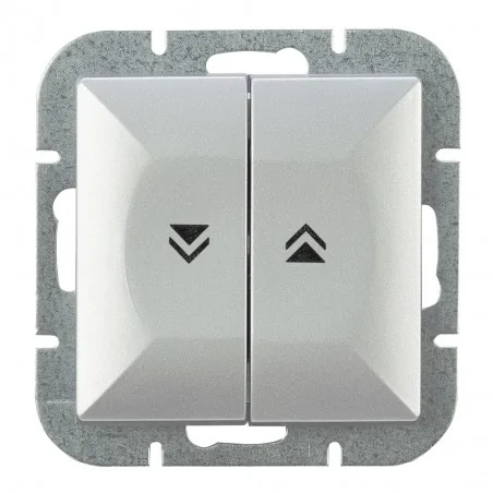 Wylaczniki-zaluzjowe - srebrny włącznik żaluzjowy z podtrzymaniem wp-11p perła abex 