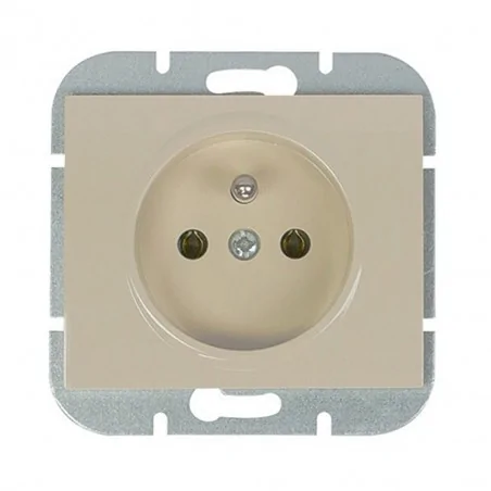 Gniazda-pojedyncze-podtynkowe - beżowe gniazdo pojedyncze z uziemieniem onyx pt-16o abex 