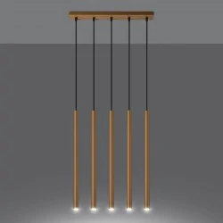 Oswietlenie-sufitowe - złota lampa wisząca pastelo 5xg9 sl.1173 sollux lighting 