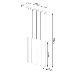 Oswietlenie-sufitowe - złota lampa wisząca pastelo 5xg9 sl.1173 sollux lighting 