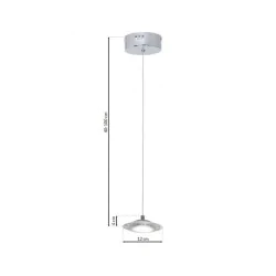 Lampy-sufitowe - chromowa lampa led wisząca 5w talerz ellipse ml411 eko-light 