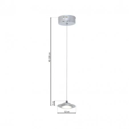 Lampy-sufitowe - chromowa lampa led wisząca 5w talerz ellipse ml411 eko-light 