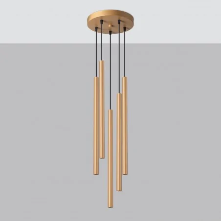 Oswietlenie-sufitowe - złota lampa wisząca pastelo 5xg9 sl.1174 sollux lighting 