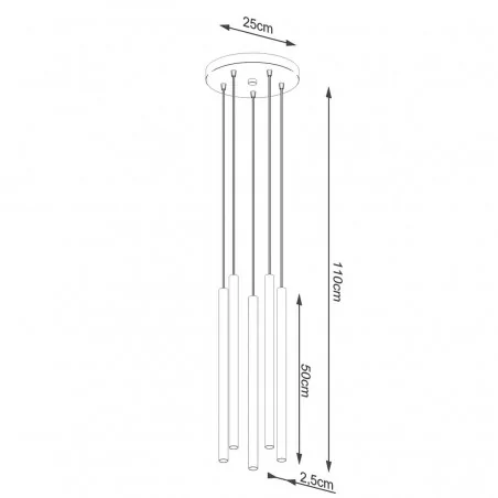 Oswietlenie-sufitowe - złota lampa wisząca pastelo 5xg9 sl.1174 sollux lighting 