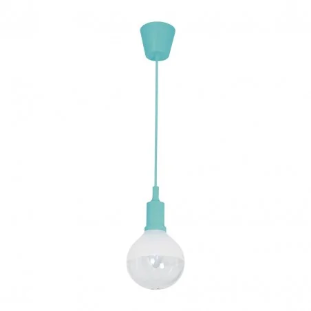 Lampy-sufitowe - niebiskie oświetlenie wiszące - zawiesie z żarówką e27 5w bubble turquoise ml459 eko-light 