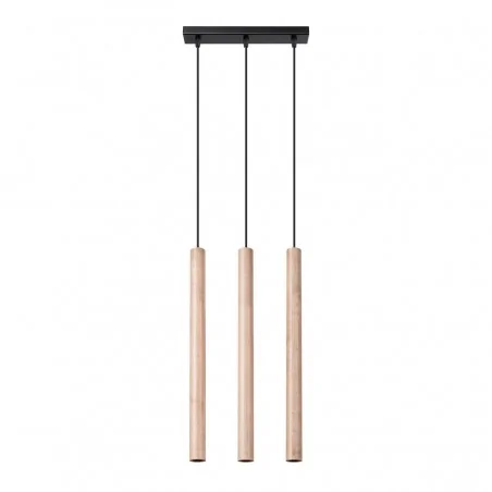 Oswietlenie-sufitowe - drewniana lampa wisząca pastelo 3xg9 sl.1267 sollux lighting 