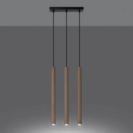 Oswietlenie-sufitowe - drewniana lampa wisząca pastelo 3xg9 sl.1267 sollux lighting 