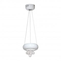 Lampy-sufitowe - biała lampa wisząca led z kryształkami 6w 4000k bianco ml861 eko-light