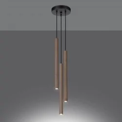 Oswietlenie-sufitowe - drewniana lampa wisząca pastelo 3xg9 sl.1268 sollux lighting 