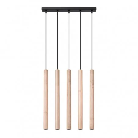 Oswietlenie-sufitowe - drewniana lampa wisząca pastelo 5xg9 sl.1269 sollux lighting 