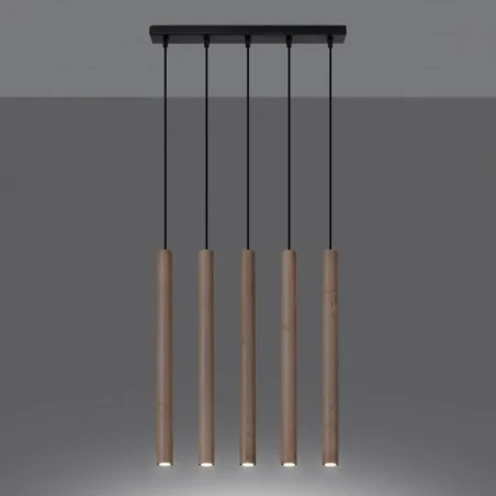 Oswietlenie-sufitowe - drewniana lampa wisząca pastelo 5xg9 sl.1269 sollux lighting 