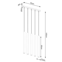 Oswietlenie-sufitowe - drewniana lampa wisząca pastelo 5xg9 sl.1269 sollux lighting 