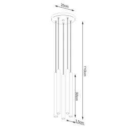 Oswietlenie-sufitowe - drewniana lampa wisząca pastelo 5xg9 sl.1270 sollux lighting 