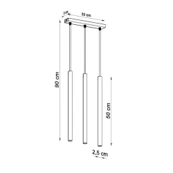 Oswietlenie-sufitowe - betonowa lampa wisząca pastelo 3xg9 sl.1272 sollux lighting 