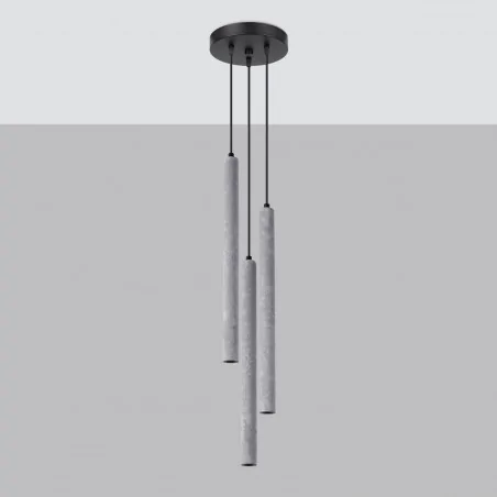 Oswietlenie-sufitowe - betonowa lampa wisząca pastelo 3xg9 sl.1273 sollux lighting 