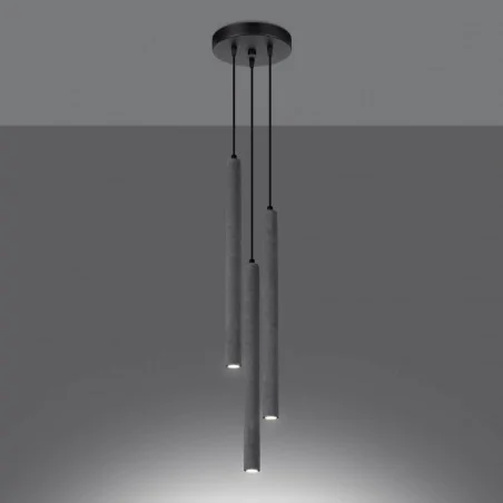 Oswietlenie-sufitowe - betonowa lampa wisząca pastelo 3xg9 sl.1273 sollux lighting 