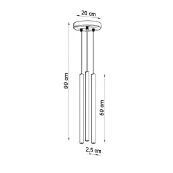 Oswietlenie-sufitowe - betonowa lampa wisząca pastelo 3xg9 sl.1273 sollux lighting 