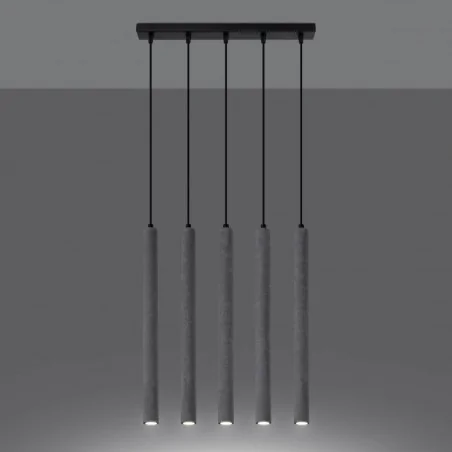 Oswietlenie-sufitowe - betonowa lampa wisząca pastelo 5xg9 sl.1274 sollux lighting 