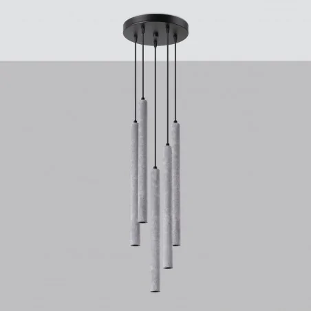 Oswietlenie-sufitowe - betonowa lampa wisząca pastelo 5xg9 sl.1275 sollux lighting 