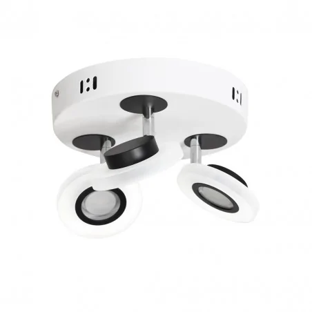 Lampy-sufitowe - potrójny plafon czarno-biały spot led 12w 4000k punto ml023 eko-light 