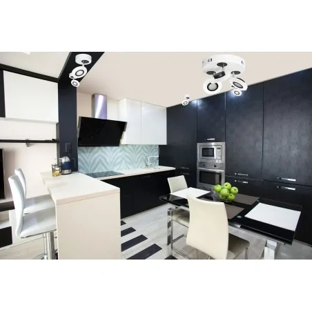 Lampy-sufitowe - potrójny plafon czarno-biały spot led 12w 4000k punto ml023 eko-light 