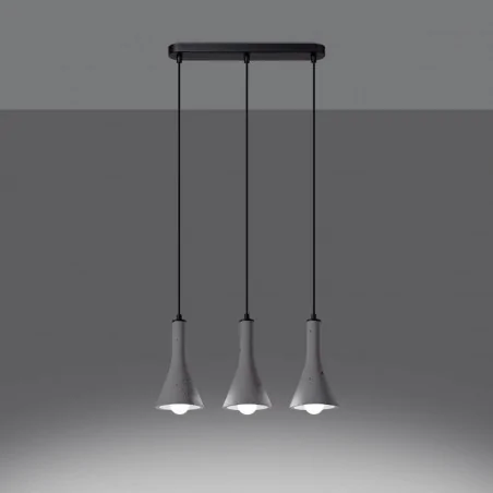 Oswietlenie-sufitowe - betonowa lampa wisząca rea 3xe14 sl.1225 sollux lighting 