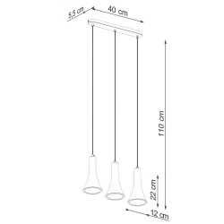 Oswietlenie-sufitowe - betonowa lampa wisząca rea 3xe14 sl.1225 sollux lighting 