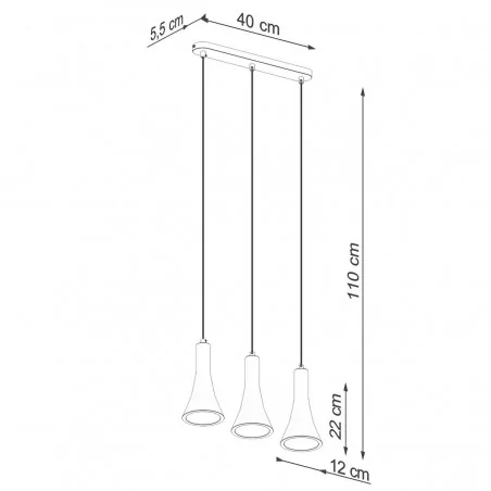 Oswietlenie-sufitowe - betonowa lampa wisząca rea 3xe14 sl.1225 sollux lighting 