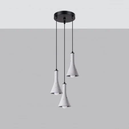 Oswietlenie-sufitowe - betonowa lampa wisząca rea 3xe14 sl.1226 sollux lighting 