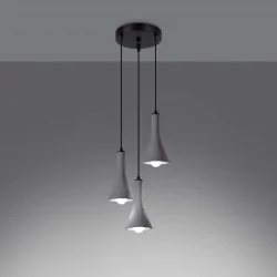 Oswietlenie-sufitowe - betonowa lampa wisząca rea 3xe14 sl.1226 sollux lighting 