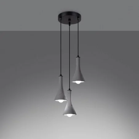 Oswietlenie-sufitowe - betonowa lampa wisząca rea 3xe14 sl.1226 sollux lighting 