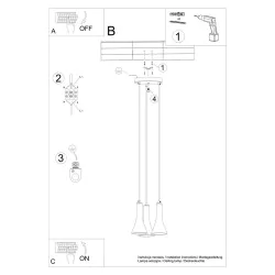 Oswietlenie-sufitowe - betonowa lampa wisząca rea 3xe14 sl.1226 sollux lighting 