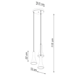 Oswietlenie-sufitowe - betonowa lampa wisząca rea 3xe14 sl.1226 sollux lighting 