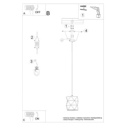 Oswietlenie-sufitowe - ceramiczna lampa wisząca e27 gobi sl.1250 sollux lighting 