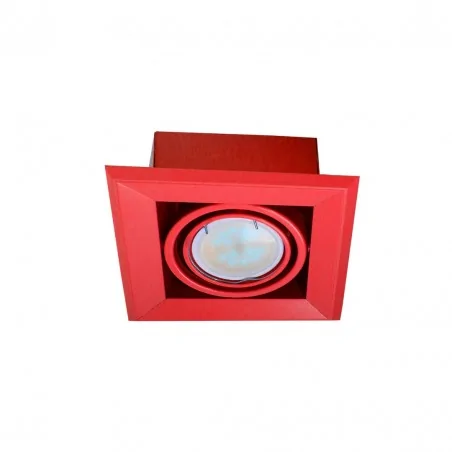Oswietlenie-sufitowe - oprawa sufitowa czerwona gu10 1x7w led kwadratowa blocco ml838 eko-light 
