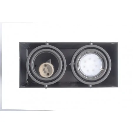 Oswietlenie-sufitowe - szara oprawa sufitowa podwójna gu102 2x7w led blocco ml843 eko-light 