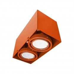 Oswietlenie-sufitowe - kwadratowa lampa sufitowa pomarańczowa 2xgu10 7w led blocco ml844 eko-light