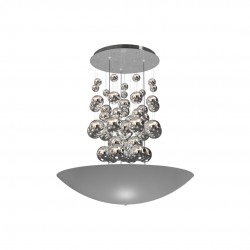 Lampy-sufitowe - lampa wisząca szara z kulkami led 42w 4000k perla silver ml858 eko-light
