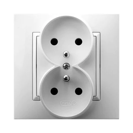 Gniazda-podwojne-podtynkowe - gniazdo podwójne z uziemieniem białe gp-2uz/00 aria ospel 
