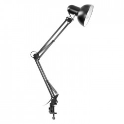 Lampki-biurkowe - czarna lampka biurkowa z metalu przykręcana do biurka 1xe27 60w deon dl-14/w orno