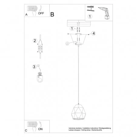 Oswietlenie-sufitowe - ceramiczna lampa wisząca e27 mint sl.1251 sollux lighting 
