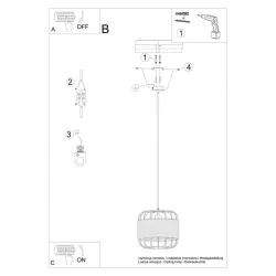 Oswietlenie-sufitowe - lampa wisząca fost e27 sl.1252 sollux lighting 