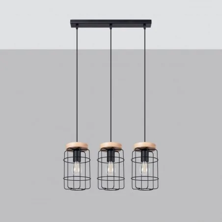 Oswietlenie-sufitowe - loftowa lampa wisząca gotto 3xe27 sl.1264 sollux lighting 